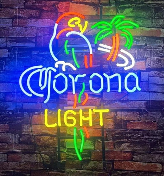 corona light neon beer sign
